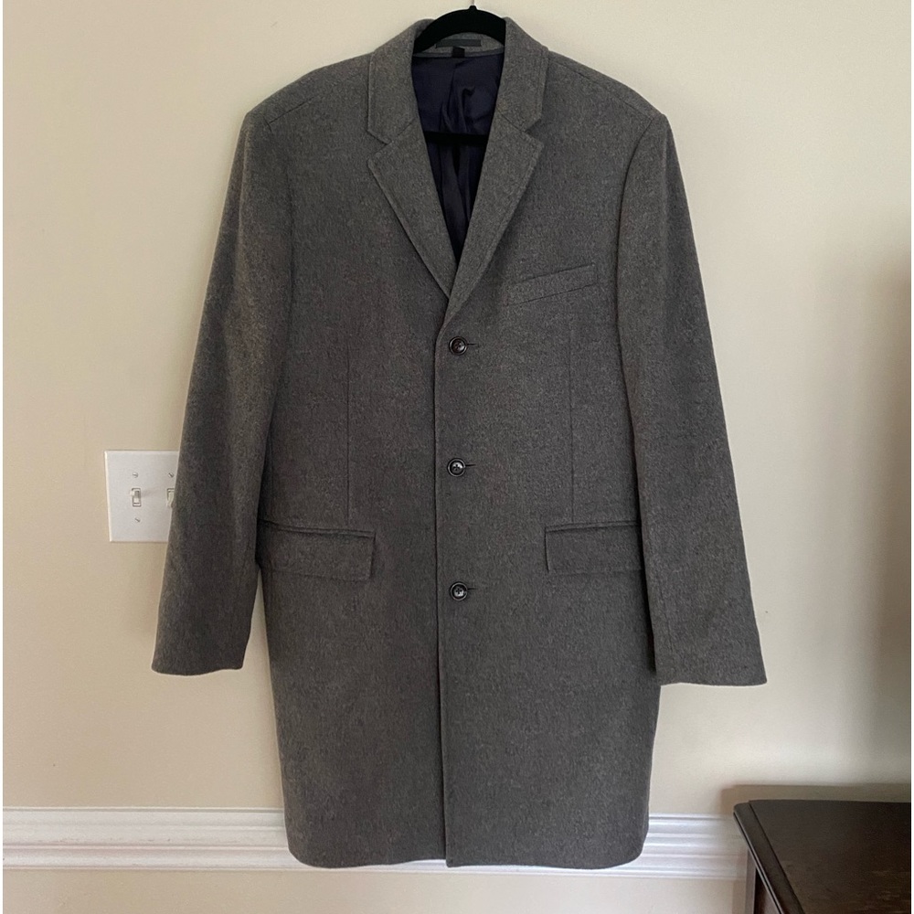 J Crew Men 44R Gray Wool Winter Pea Overcoat Ludlow Coat